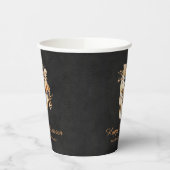 Rustic Floral Skull Halloween 紙コップ (左)