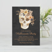 Rustic Floral Skull Halloween Party 招待状 (スタンド正面)