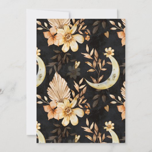 Rustic Floral Skull Halloween Party 招待状 (裏面)