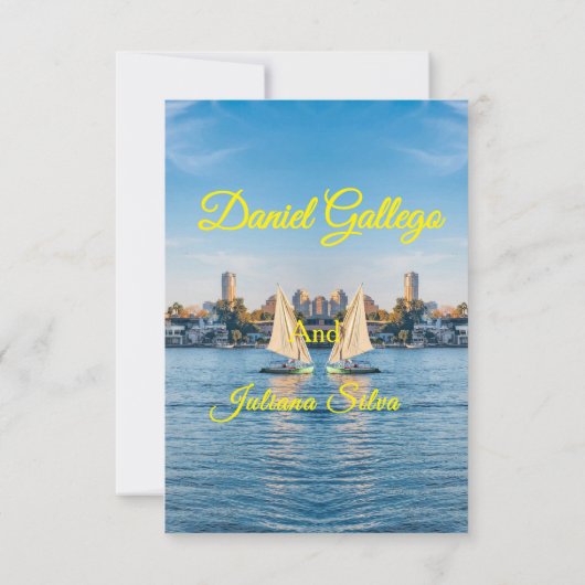 Rustic Floral Sky Wedding Invitation 招待状 (裏面)