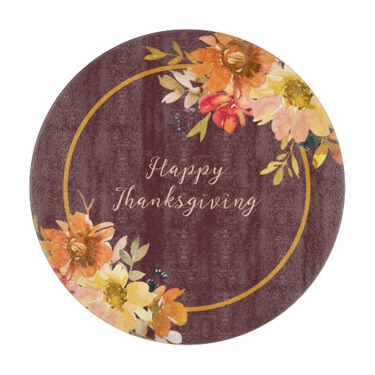 Rustic Floral Thanksgiving カッティングボード (正面)