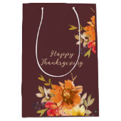 Rustic Floral Thanksgiving  ミディアムペーパーバッグ (正面)