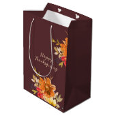 Rustic Floral Thanksgiving  ミディアムペーパーバッグ (裏面アングル)