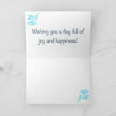 Rustic Floral Turquoise Birthday カード (内部)