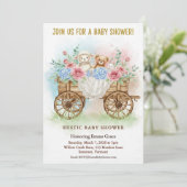Rustic Floral Wagon Baby Shower Invitation 招待状 (スタンド正面)