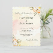 Rustic Floral Watercolor Roses Wedding Invitation 招待状 (スタンド正面)