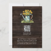 Rustic Floral Watering Can Baby Girl Shower 招待状 (裏面)