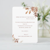 Rustic Floral Wedding Enclosure Card – Earthy Eleg エンクロージャーカード (スタンド正面)