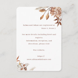 Rustic Floral Wedding Enclosure Card – Earthy Eleg エンクロージャーカード