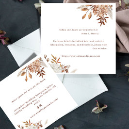 Rustic Floral Wedding Enclosure Card – Earthy Eleg エンクロージャーカード