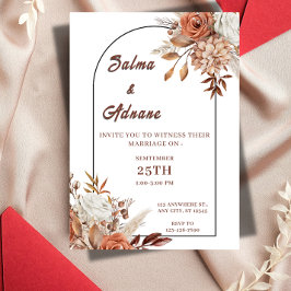 Rustic Floral Wedding Invitation – Earthy Elegance 招待状