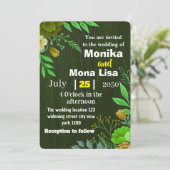 Rustic Floral Wedding Invitation with Wooden  招待状 (スタンド正面)