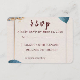 Rustic Floral Wedding RSVP Card