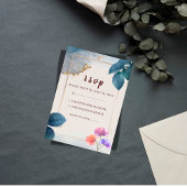 Rustic Floral Wedding RSVP Card
