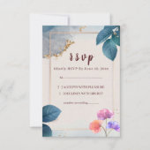Rustic Floral Wedding RSVP Card (正面)