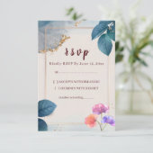 Rustic Floral Wedding RSVP Card (スタンド正面)