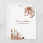 Rustic Floral Wedding RSVP Card – Earthy Elegance (裏面)