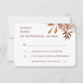 Rustic Floral Wedding RSVP Card – Earthy Elegance (正面)