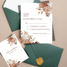 Rustic Floral Wedding RSVP Card – Earthy Elegance