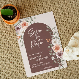 Rustic Floral Wedding Save the Date Invitation セーブザデート