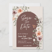 Rustic Floral Wedding Save the Date Invitation セーブザデート (正面)