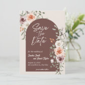 Rustic Floral Wedding Save the Date Invitation セーブザデート (スタンド正面)