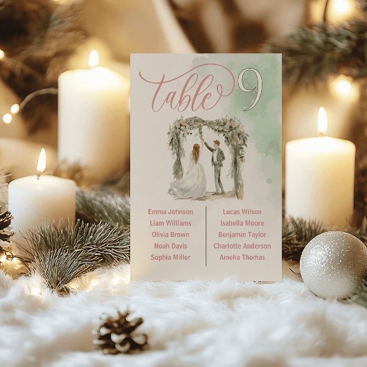 Rustic Floral Wedding Table Cards Seating Plan テーブルナンバー