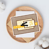 Rustic Floral Yellow Birthday カード