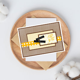 Rustic Floral Yellow Birthday カード