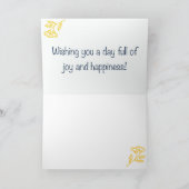 Rustic Floral Yellow Birthday カード (内部)