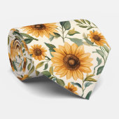 Rustic Floral Yellow Sunflower  ネクタイ (ロール)