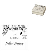 Rustic Florals Modern Script Custom Library Book ラバースタンプ (押印)