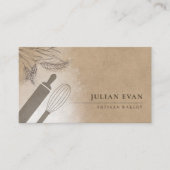 Rustic Flour Whisk Pastry Chef Artisan Bakery 名刺 (正面)