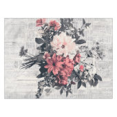 Rustic Flower and Calligraphy - Aged Brown Paper 5 テーブルクロス (正面(横))