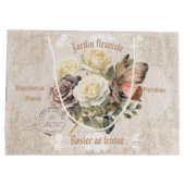 Rustic flower garden Jardin fleuriste Parisien  ラージペーパーバッグ (裏面)