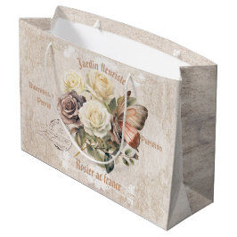 Rustic flower garden Jardin fleuriste Parisien  ラージペーパーバッグ