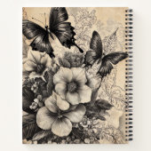 Rustic Flowers and Butterfly - Aged Paper (10) ノートブック (裏面)