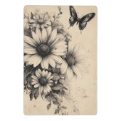 Rustic Flowers and Butterfly - Aged Paper (11) ミニクリップボード (裏面)