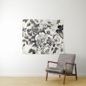 Rustic Flowers and Butterfly - Aged Paper (3) タペストリー (インサイチュ(横))