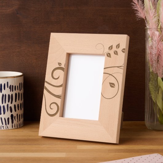 Rustic Foliage Leaves Botanical Photo レーザー彫刻フレーム (左)