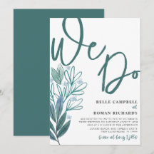 Rustic Foliage We Do Script Sage Green ウェディング