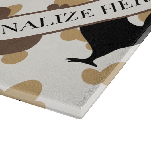 Rustic Folk Art Rooster Pattern, Farmhouse Kitchen カッティングボード (角)