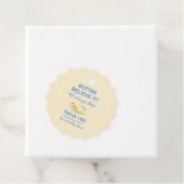 Rustic Food Butter Yellow Blue Baby Shower フェイバータグ (インサイチュ)
