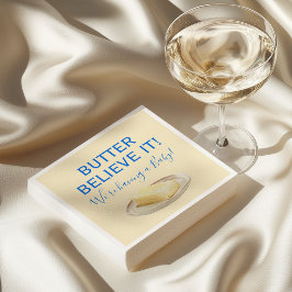 Rustic Food Butter Yellow Blue Boy Baby Shower スタンダードカクテルナプキン