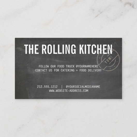 Rustic Food Truck Chalkboard 名刺 (裏面)