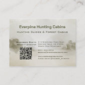 Rustic Forest Antler Deer Hunting Cabins QR-code 名刺 (裏面)