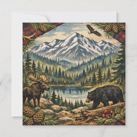 Rustic Forest Birthday Party  招待状 (裏面)