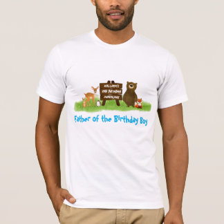 Rustic Forest Birthday Party Animals Father  Tシャツ