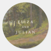 Rustic Forest Elegant Wedding ラウンドシール (正面)