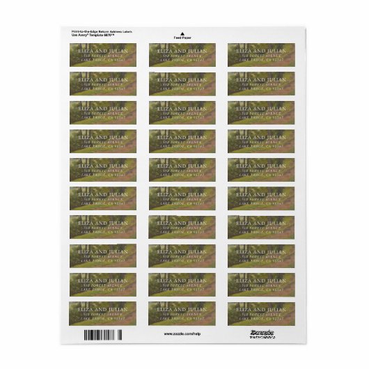 Rustic Forest Elegant Wedding ラベル (フルシート)